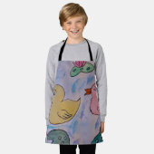 Raindrops auf der Ducklings-Schürze Schürze (Getragen)