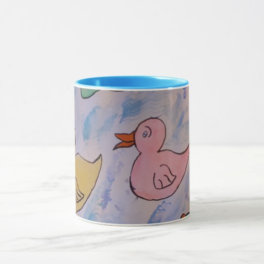 Raindrops auf der Ducklings-Tasse Tasse (Zentrum)