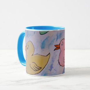 Raindrops auf der Ducklings-Tasse Tasse