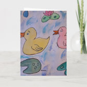 Raindrops auf Ducklings Geburtskarte Karte (Rückseite)