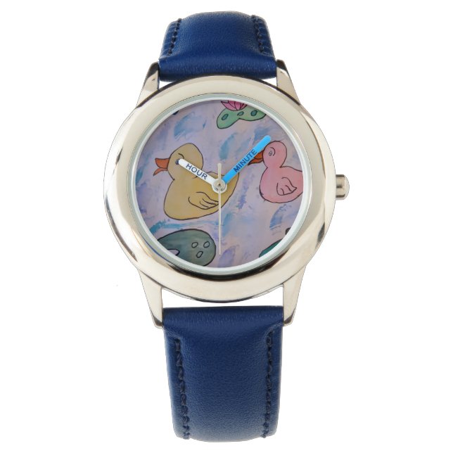 Raindrops auf Ducklings Watch Armbanduhr (Vorderseite)