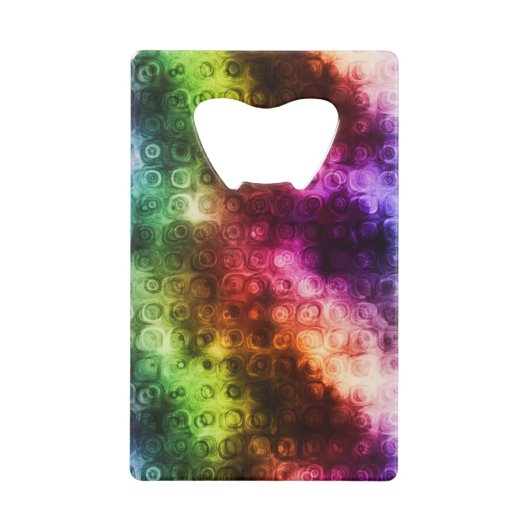 Raindrops auf flüssigem Regenbogen Abstrakt Geldkarten Flaschenöffner (Rückseite)