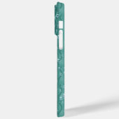 Raindrops auf grünem Metall Case-Mate iPhone Hülle (Rückseite / Links)