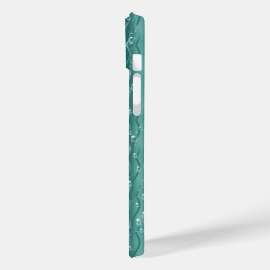 Raindrops auf grünem Metall Case-Mate iPhone Hülle (Rückseite / Links)