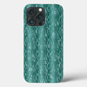 Raindrops auf grünem Metall Case-Mate iPhone Hülle
