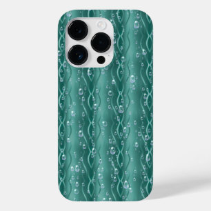 Raindrops auf grünem Metall Case-Mate iPhone 14 Pro Hülle