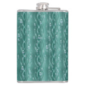 Raindrops auf grünem Metall Flachmann (Rückseite)