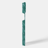 Raindrops auf grünem Metall iPhone Hülle (Rechte Seite)