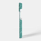 Raindrops auf grünem Metall iPhone Hülle (Linke Seite)