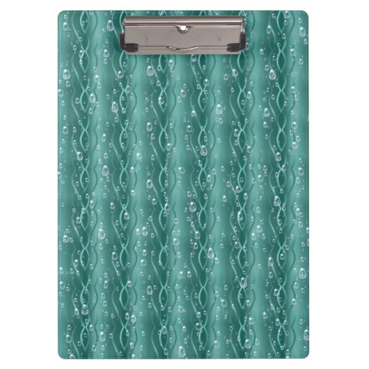 Raindrops auf grünem Metall Klemmbrett (Vorderseite)