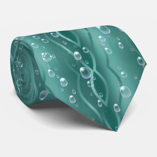 Raindrops auf grünem Metall Krawatte (Gerollt)