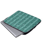 Raindrops auf grünem Metall Laptopschutzhülle (Vorne Knopf)