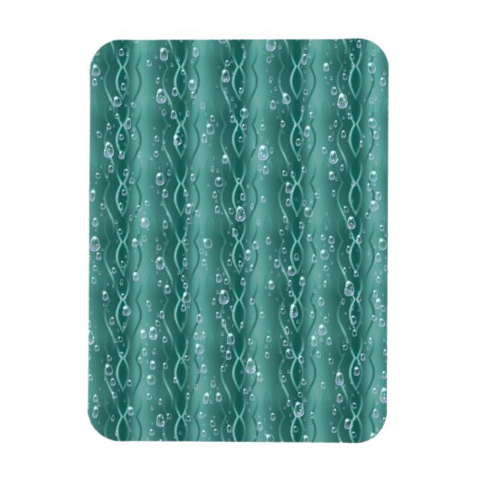 Raindrops auf grünem Metall Magnet (Vertikal)