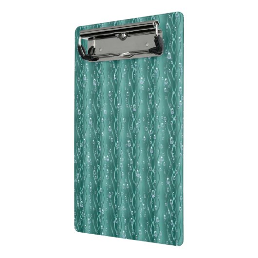 Raindrops auf grünem Metall Mini Klemmbrett (Gewinkelt2)