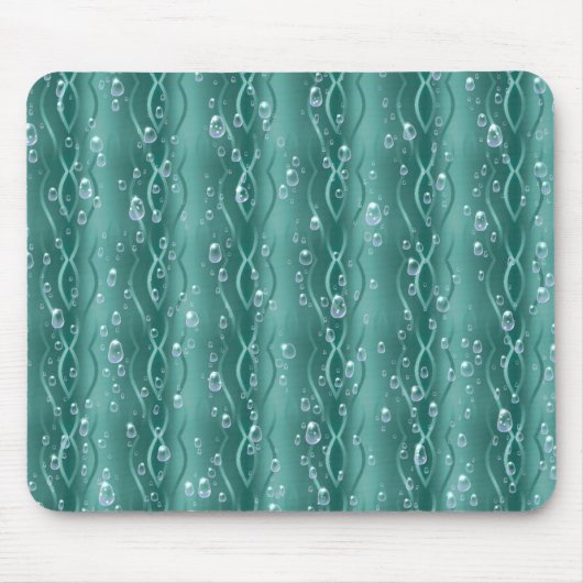 Raindrops auf grünem Metall Mousepad (Vorne)