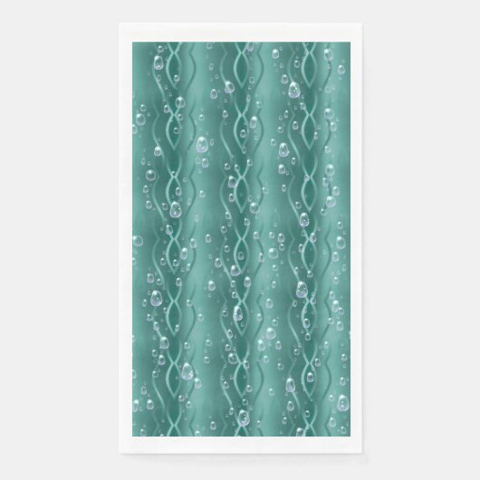 Raindrops auf grünem Metall Serviette (Vorderseite)