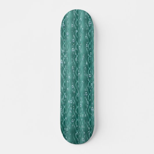 Raindrops auf grünem Metall Skateboard (Vorne)