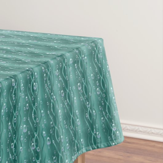 Raindrops auf grünem Metall Tischdecke (Beispiel)