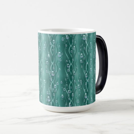 Raindrops auf grünem Metall Verwandlungstasse (VorderseiteRechts)