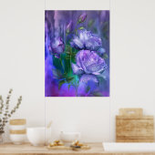 Raindrops auf Lavendel Rose Art Poster/Print Poster (Küche)