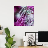 Raindrops auf Lila Cobweb Macro Abstrakt Poster (Heimbüro)