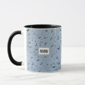 "Raindrops" benutzerdefinierte Monogramm-Tasse Tasse (Links)