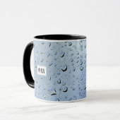 "Raindrops" benutzerdefinierte Monogramm-Tasse Tasse (Vorderseite Links)