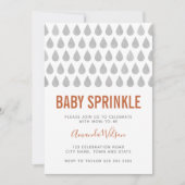 Raindrops Burnt Orange Baby Sprinkle Einladung (Vorderseite)