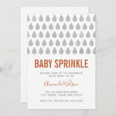 Raindrops Burnt Orange Baby Sprinkle Einladung (Vorne/Hinten)