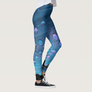 Raindrops Closeup, Spacey Blues 2 Leggings