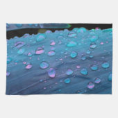 Raindrops Closeup, Spacey Blues Küchentuch (Horizontal)
