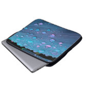 Raindrops Closeup, Spacey Blues Laptopschutzhülle (Vorne Knopf)