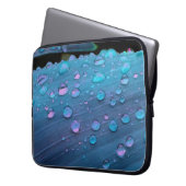 Raindrops Closeup, Spacey Blues Laptopschutzhülle (Vorderseite Links)