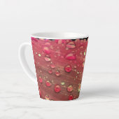 Raindrops Closeup, Spacey Cherry Red Milchtasse (Linke Ecke)
