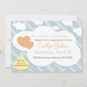 Raindrops & Clouds Kinderdusche Einladung (Vorderseite)