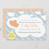 Raindrops & Clouds Kinderdusche Einladung (Vorne/Hinten)