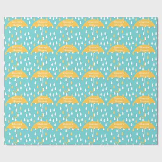 Raindrops Custom Shower Wrapping Paper Geschenkpapier (Flach)