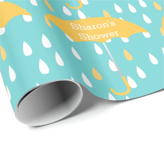 Raindrops Custom Shower Wrapping Paper Geschenkpapier (Rolleneckpunkt)