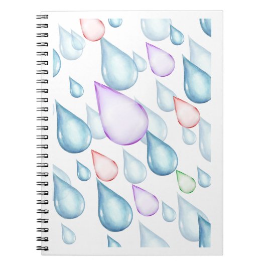 Raindrops Design Notebook Notizblock (Vorderseite)