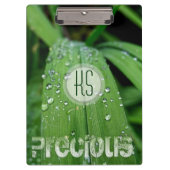 Raindrops Green Grass Business Clipboard Klemmbrett (Vorderseite)