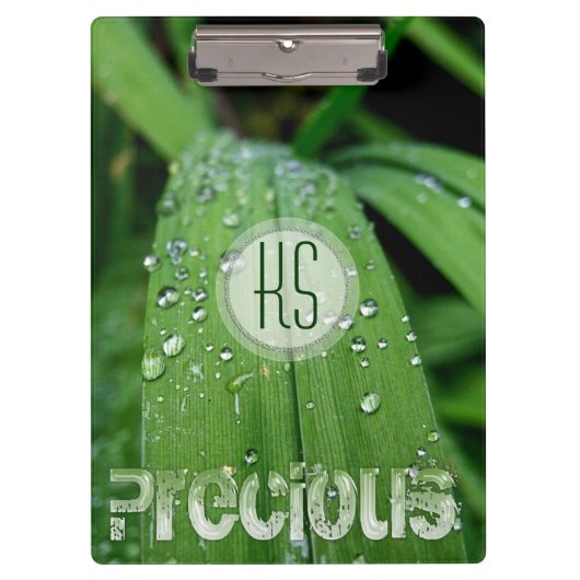 Raindrops Green Grass Business Clipboard Klemmbrett (Vorderseite)