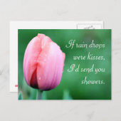 Raindrops & Kisses Tulip Fotografie Postkarte (Vorne/Hinten)