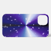 Raindrops mit Sternen auf Lila blauen Regenbogen iPhone Hülle (Rückseite (Horizontal))