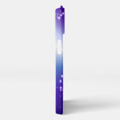 Raindrops mit Sternen auf Lila blauen Regenbogen iPhone Hülle (Rechte Seite)