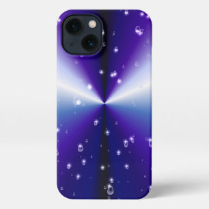 Raindrops mit Sternen auf Lila blauen Regenbogen iPhone 13 Hülle