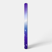 Raindrops mit Sternen auf Lila blauen Regenbogen Samsung Galaxy Hülle (Linke Seite)