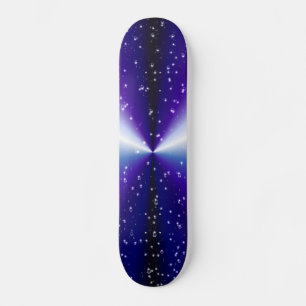 Raindrops mit Sternen auf Lila blauen Regenbogen Skateboard