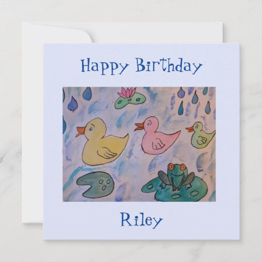Raindrops on Ducklings Flat Birthday Card Karte (Vorderseite)