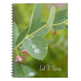 Raindrops on Green Leaves Photo Spiral Notebook Notizblock