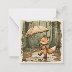Raindrops & Rainbows: Fox Cards für glückliche Her Mitteilungskarte